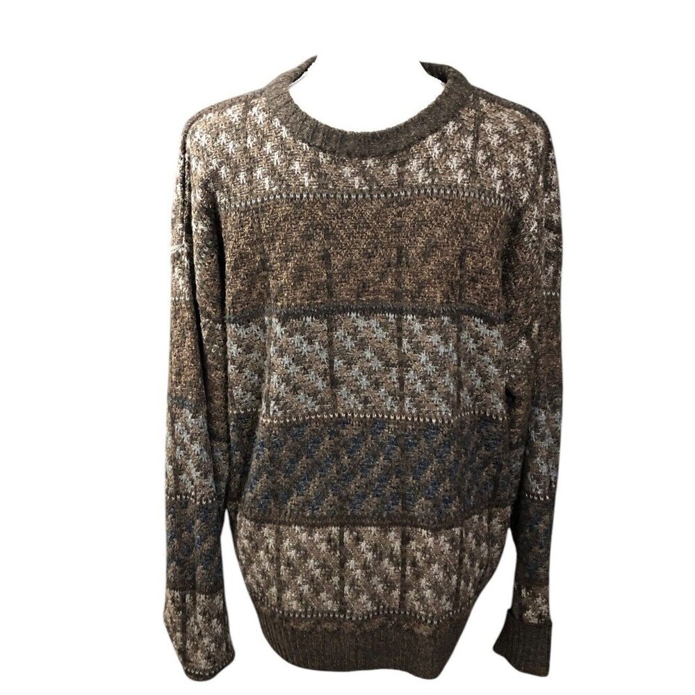 Ivy Crew Classics Sweater Mens Brown Large 100% Acrylic Cabincore